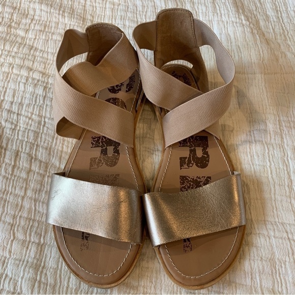 Sorel Ella Ankle Strap Gold Metallic Sandals Size 9.5 - Picture 1 of 8
